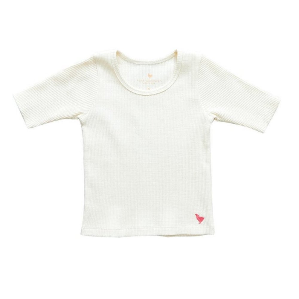Pink Chicken Girls Organic Rib Top - Antique White